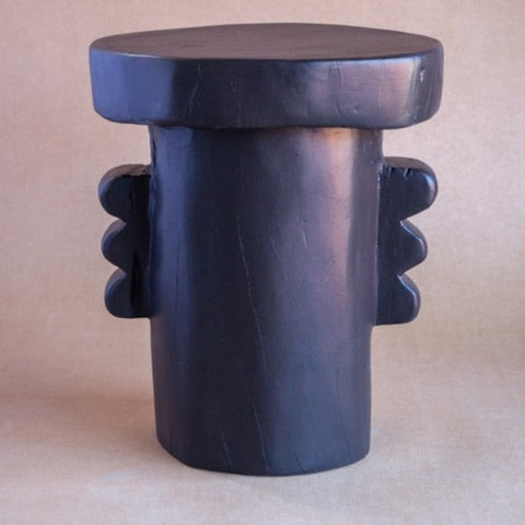 Tribal Stool and side table Black - Art of Curation