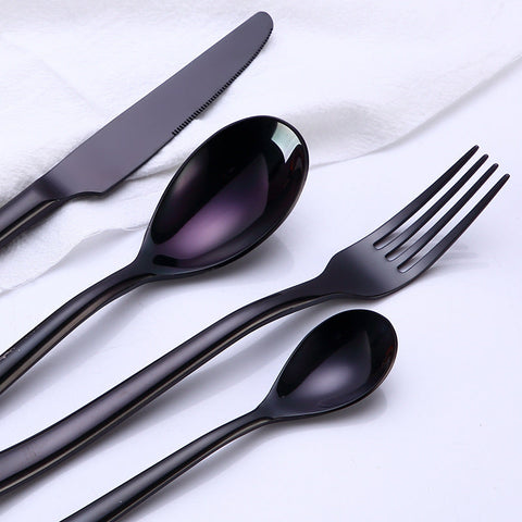 Buddha Black 16 or 24 piece cutlery set
